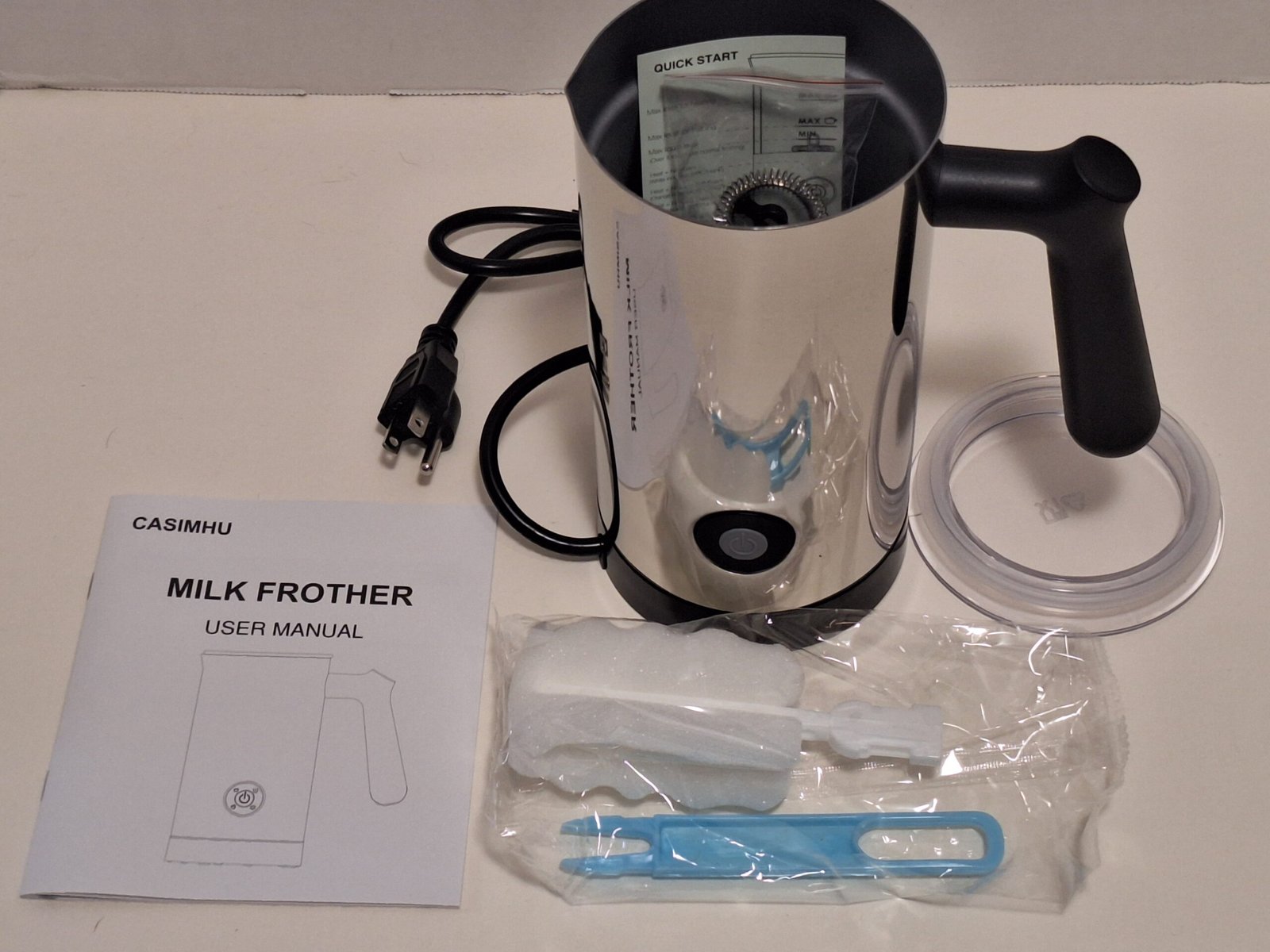 Electric 4 in 1 Milk Frother and Steamer, Stainless steel 10.6 oz New In Box