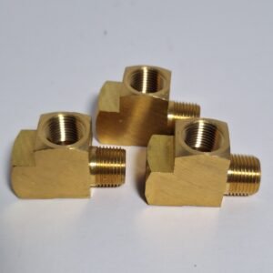 ​3/8" NPT Brass Street Tee Fitting - Male to Female Barstock Pipe Adapter