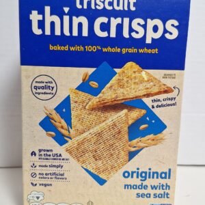 Triscuit Thin Crisps Original Whole Grain Wheat Crackers, Vegan Snacks 3 Packs