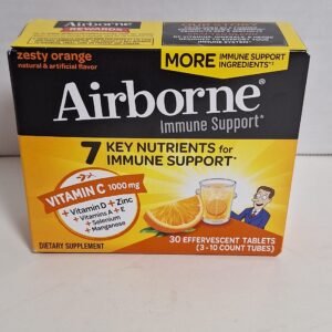 Airborne Immune Support Effervescent Tablets Zesty Orange X2 30 Count  Exp 2027+