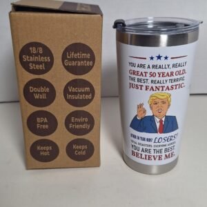 Donald Trump Travel Tumbler 50th Birthday Great Gift . Insulated 20 oz