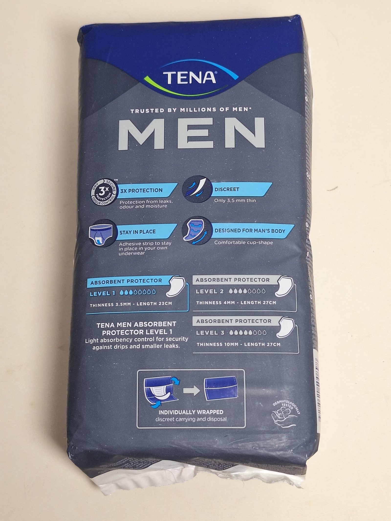 Tena Men Incontinence Protector, Level 1, 24 Count - Image 2