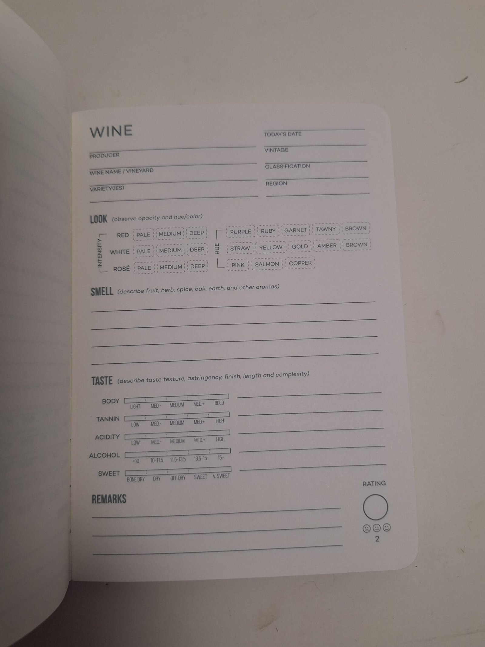 Wine Folly Tasting Journal Notebook Log Pocket Size - Image 4